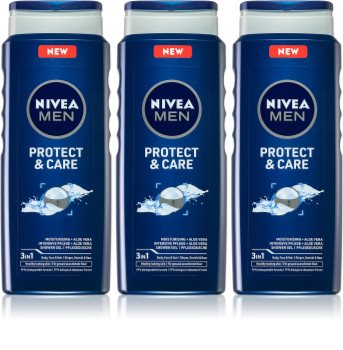 Nivea Men Protect & Care Vartalopesu Miehille 3 x 500 ml (Talouspakkaus)