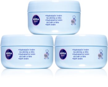 Nivea Baby Soft & Cream Face and Body Moisturizer 3 x 200 ml (Economy Pack) for Kids