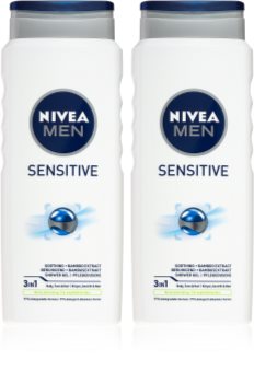 Nivea Men Sensitive гель для душа для тела и волос 2 x 500 ml (выгодная упаковка)