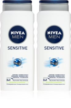 Nivea Men Sensitive Vartalo- ja Hiussuihkugeeli 2 x 500 ml (Talouspakkaus)