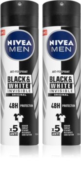 Nivea Men Black & White Invisible Original антиперспирант в спрее 2 x 150 ml (выгодная упаковка) для мужчин