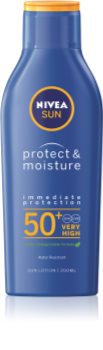 Nivea Sun Protect & Moisture drėkinamasis apsaugos nuo saulės pienelis SPF 50+
