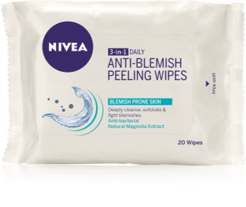 Nivea Visage Pure Effect дълбоко почистващи пилинг кърпички 3 в 1