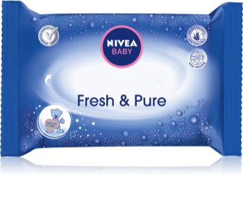 Nivea Baby Fresh & Pure tisztító törlőkendő Aloe Vera tartalommal