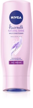 Nivea Hairmilk Natural Shine pflegender Conditioner für strapaziertes Haar ohne Glanz