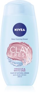 Nivea Clay Fresh Hibiscus & White Sage sprchový gel s jílem