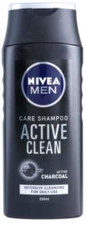 Nivea Men Active Clean champô com ingredientes ativos de carvão