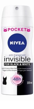 Nivea Invisible Black & White Clear izzadásgátló spray -ben