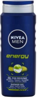 Nivea Men Energy gel de ducha para rostro, cuerpo y cabello