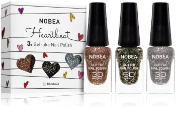 NOBEA Heartbeat sada třpytivých laků na nehty