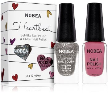 NOBEA Heartbeat set de lacuri de unghii colorate și strălucitoare