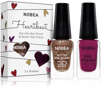 NOBEA Heartbeat conjunto de colorido y brillante esmaltes de uñas