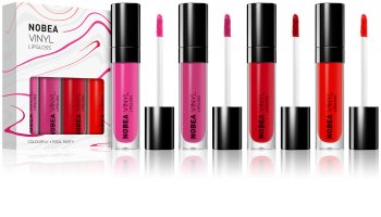 NOBEA Colourful set de luciu de buze cu efect de vinil 4 x 7 ml