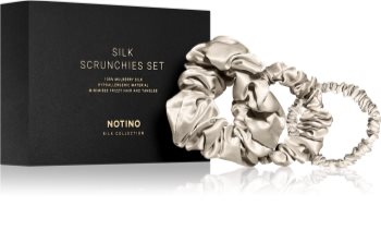Notino Silk Collection lot de chouchous en soie Cream teinte