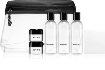 Notino Travel Collection дорожный набор с 5 пустыми контейнерами в сумочке и наклейками
