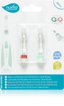 Nuvita Sonic Clean&Care brush heads głowica wymienna do sonicznej szczoteczki do zębów na baterie dla niemowląt