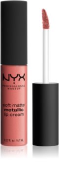 NYX Professional Makeup Soft Matte Metallic Lip Cream Flüssig-Lippenstift mit mattem Metallic-Finish