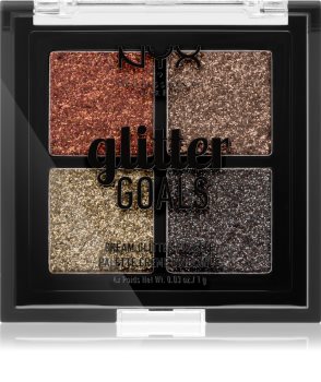 NYX Professional Makeup Glitter Goals палитра с пресовани брокати малка опаковка