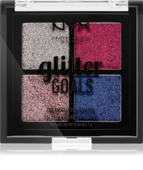 NYX Professional Makeup Glitter Goals палитра с пресовани брокати малка опаковка