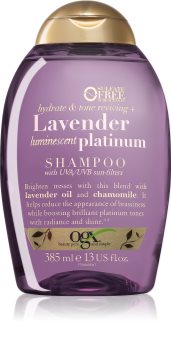 OGX Lavender Platinum tónovací šampon pro studené odstíny blond