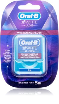 Oral B 3D White Luxe vaškuotas tarpdančių siūlas balinamojo poveikio