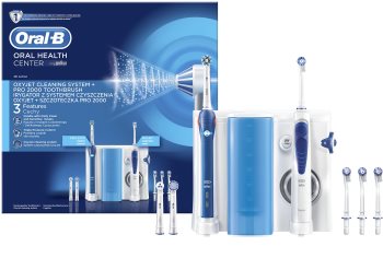Oral B Oxyjet + PRO 2000 Elektriskā zobu suka un mutes skalotājs vienā ierīcē