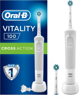 Oral B Vitality 100 CrossAction White Box elektrinis dantų šepetėlis