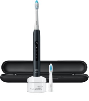 Oral B Pulsonic Slim Luxe 4500 Matte Black Travel Edition ultragarsinis dantų šepetėlis