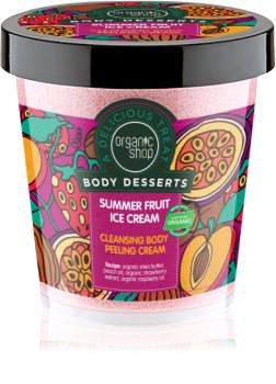 Organic Shop Body Desserts Summer Fruit Ice Cream crema detergente esfoliante