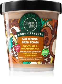 Organic Shop Body Desserts Chocolate & Macademia Nut Softening Bath Foam