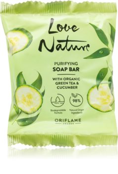 Oriflame Love Nature Green Tea & Cucumber kietasis muilas su pieno rūgštimi