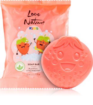 Oriflame Love Nature Kids Playful Strawberry tisztító kemény szappan a gyermek bőrre