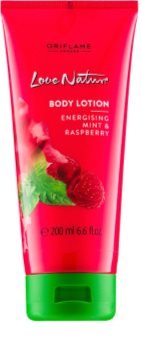 Oriflame Love Nature leite corporal com aromas de framboesas