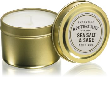Paddywax Apothecary Sea Salt & Sage aроматична свічка в металевій коробці