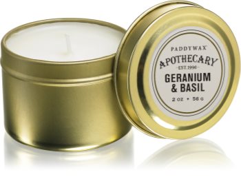Paddywax Apothecary Geranium & Basil αρωματικό κερί σε μετταλικό βάζο