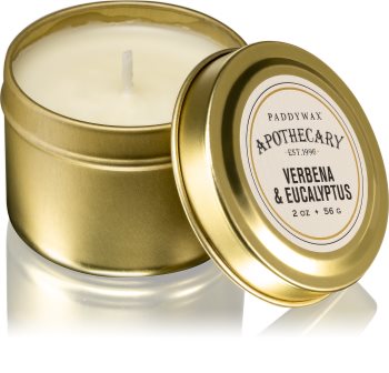 Paddywax Apothecary Verbena & Eucalyptus bougie parfumée en métal