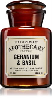 Paddywax Apothecary Geranium & Basil vonná svíčka