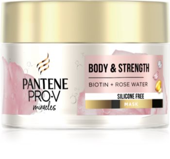 Pantene Body & Strength Rose Water Haarmasker voor Fijn tot Normaal Haar