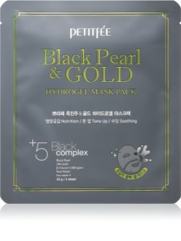 Petitfée Black Pearl & Gold интензивна хидрогелна маска с 24 каратово злато