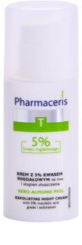 Pharmaceris T-Zone Oily Skin Sebo-Almond Peel noční regulační a čisticí pleťový krém pro jednotný tón pleti