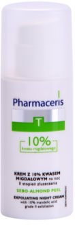 Pharmaceris T-Zone Oily Skin Sebo-Almond Peel crème de nuit régulatrice et purifiante pour restaurer la surface de la peau