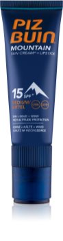 Piz Buin Mountain krem ochronny do twarzy i balsam do ust 2w1 SPF 15