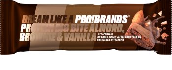 PRO!BRANDS Protein Big Bite mandlové brownie s vanilkou proteinová tyčinka s čokoládou