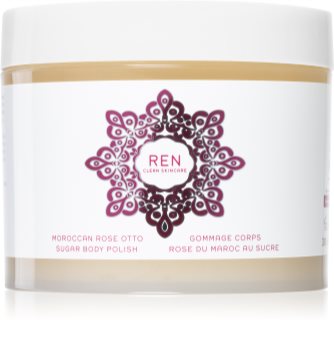 REN Moroccan Rose vyživující tělový peeling s růžovým olejem