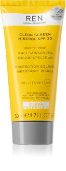 REN Clean Screen Mineral SPF 30 Matt solskyddsmedel för ditt ansikte SPF 30