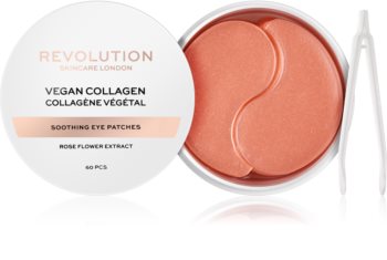 Revolution Skincare Rose Gold Vegan Collagen hydrogelová maska na oční okolí se zklidňujícím účinkem