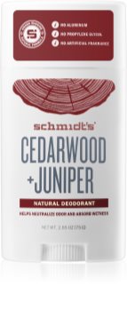 Schmidt's Cedarwood + Juniper festes Deo ohne Aluminiumsalze