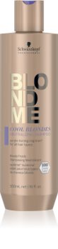 Schwarzkopf Professional Blondme Cool Blondes Räikeitä Sävyjä Neutraloiva Hiustenpesuaine Vaaleille Ja Korostetuille Hiuksille