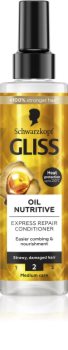 Schwarzkopf Gliss Oil Nutritive baume régénérant pour cheveux indisciplinés et frisottis