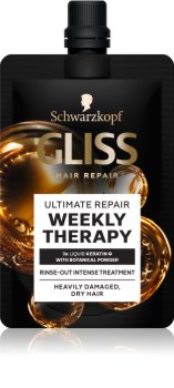 Schwarzkopf Gliss Ultimate Repair Weekly Therapy tratament saptamanal intensiv pentru păr uscat și deteriorat